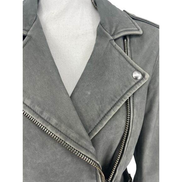 Iro Ashville Lamb Leather Moto Jacket in Gray - Picture 7 of 15